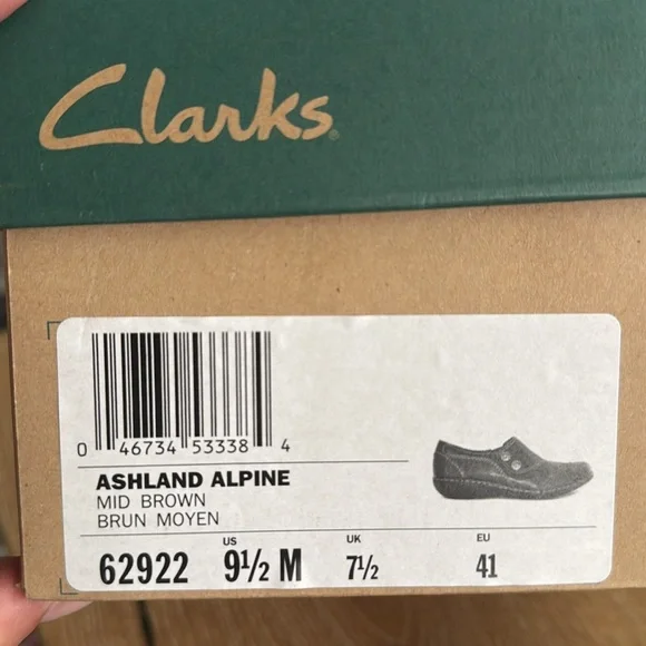 Clarks Dark Brown Leather Clogs with Button Detail - Picture 11 of 11